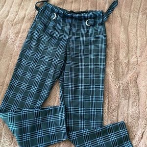 Plaid print pants
